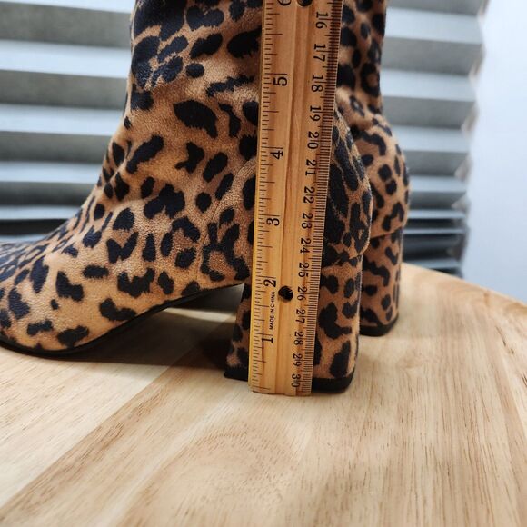Soda Adena Leopard Print Heeled Boots – Women’s 7.5 – Side Zip - Picture 6 of 11